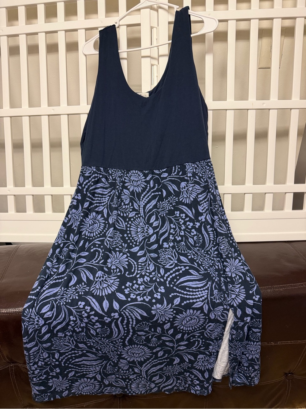 Maurices Navy Floral Scoop Midi Dress